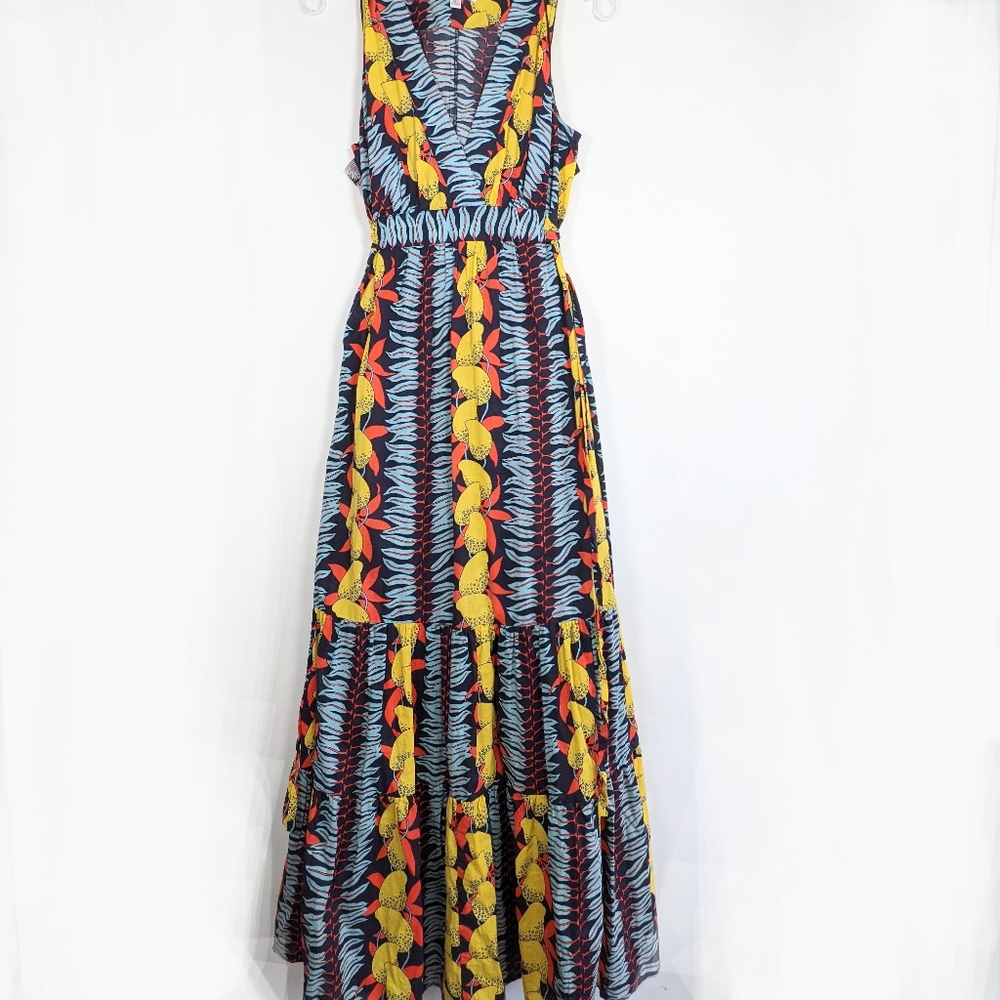 Cabi Mango Print tropical maxi dress L